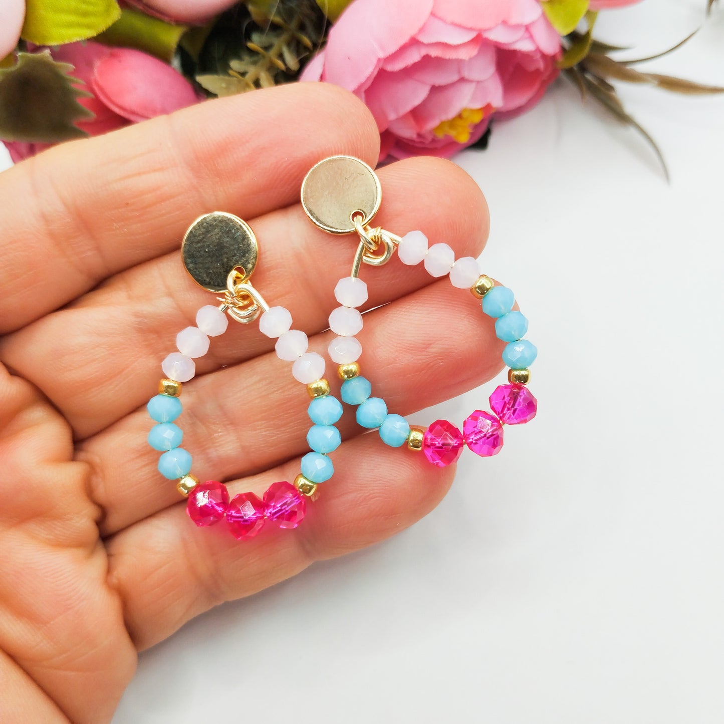 Aros Ovalados Con Cristales Entorchados