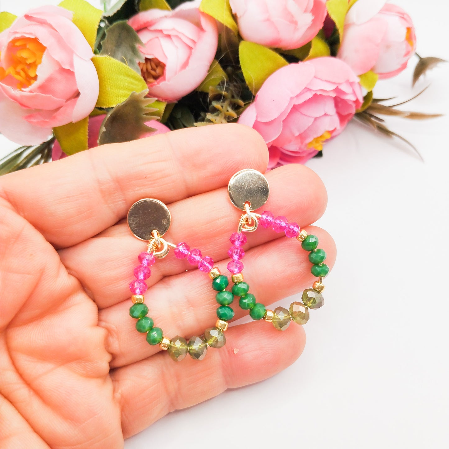 Aros Ovalados Con Cristales Entorchados