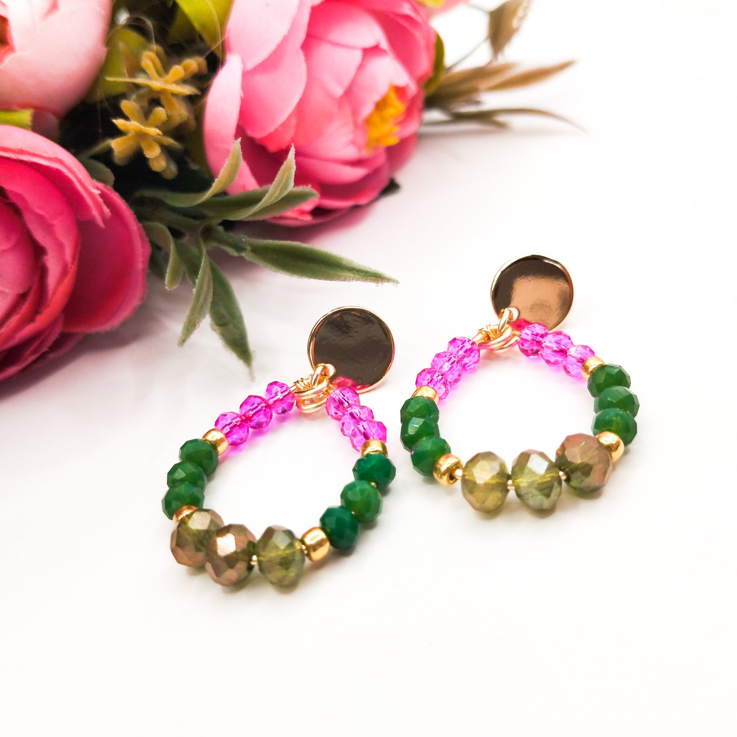 Aros Ovalados Con Cristales Entorchados