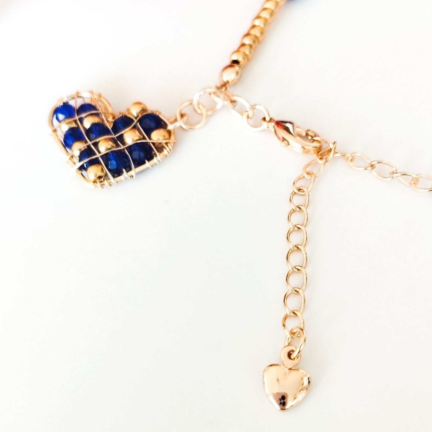 Pulsera Con Cristales, Piedras Ágatas Y Cadena Extensora En Baño de Oro