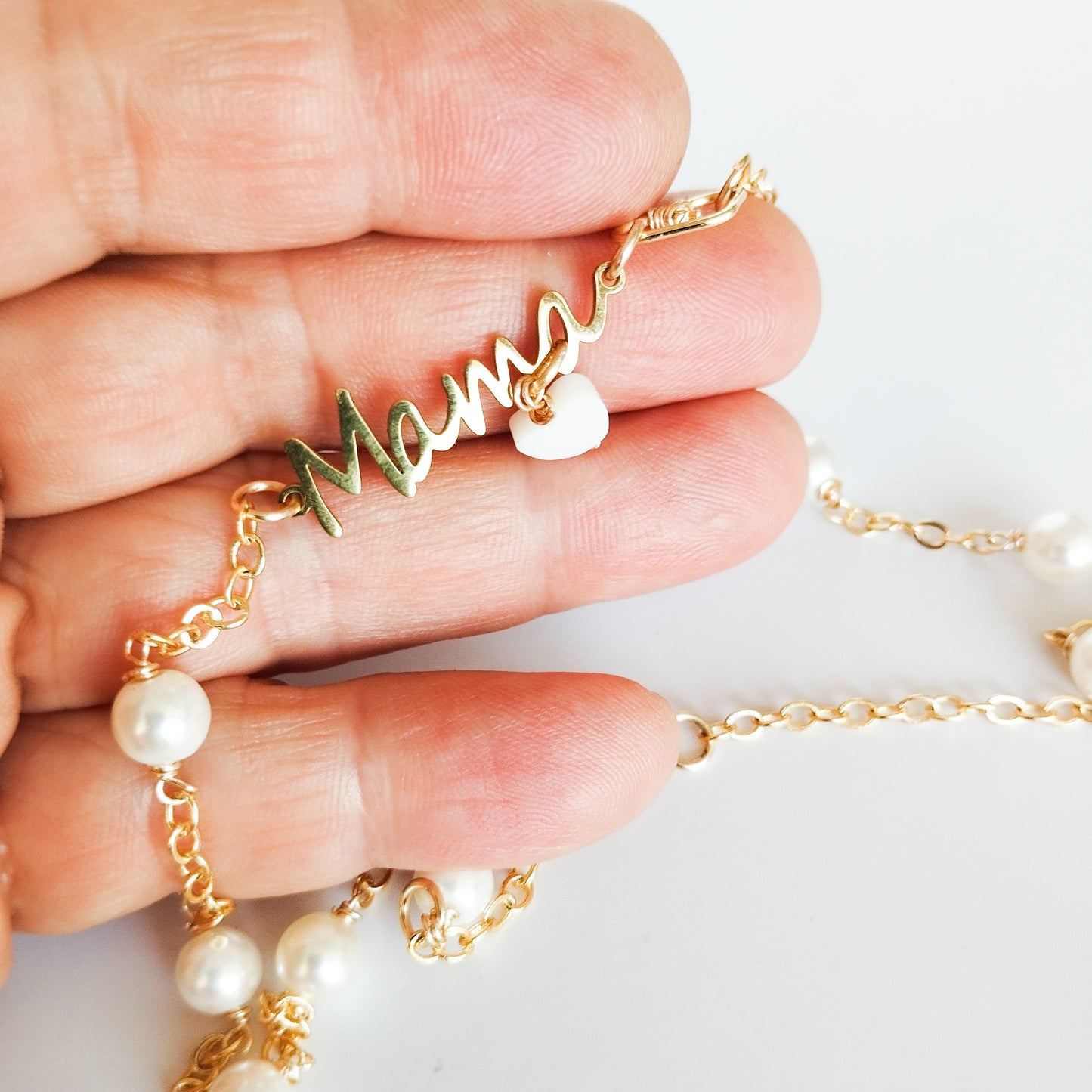 Juego de Collar Y Aros Del Día de Las Madres Con Perlas Shell Y Baño de Oro