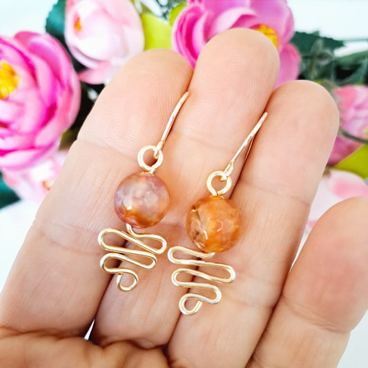 Aros Colgantes Engarzados Con Espiral Plana