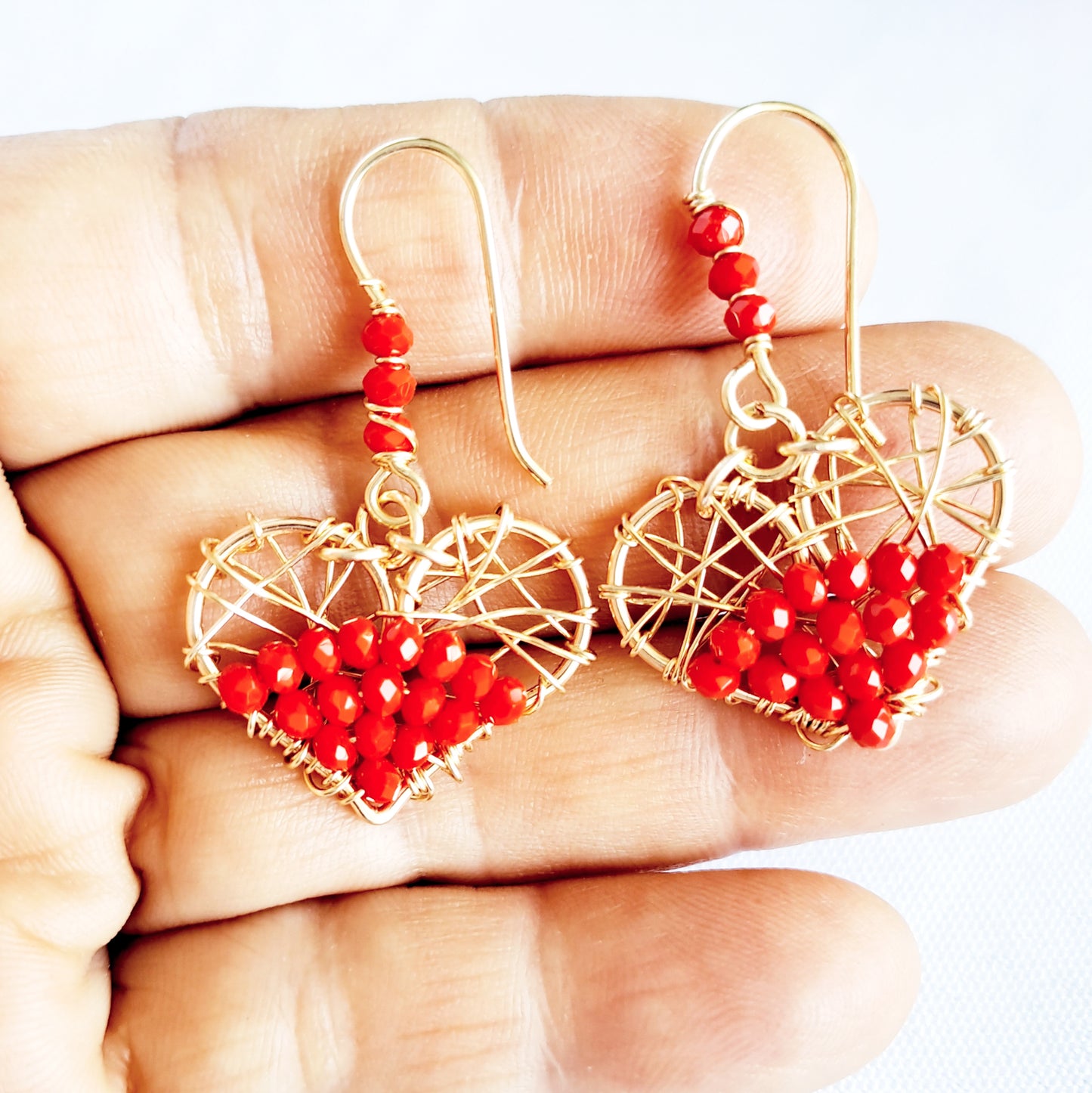 Aros Medianos en Forma de Corazón con Anzuelo