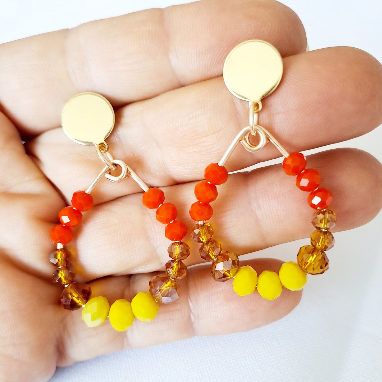 Aros Ovalados Con Cristales Entorchados