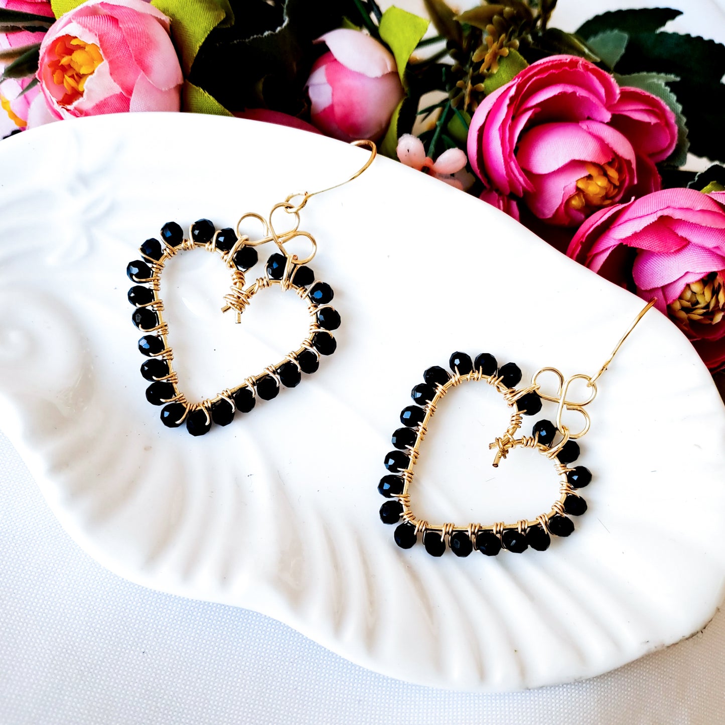 Aros Con Corazón Colgante Entorchado