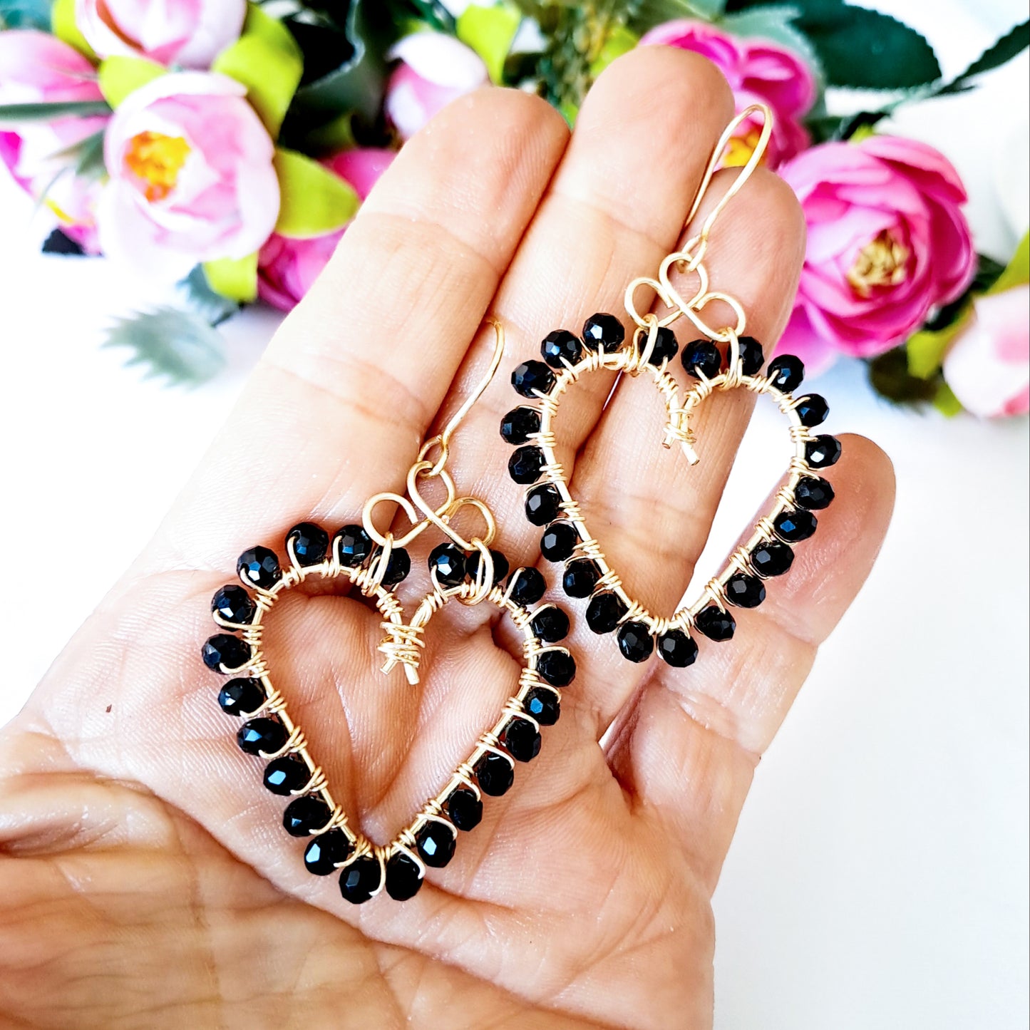 Aros Con Corazón Colgante Entorchado