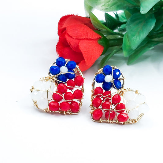 Aros Rellenos en Forma de Corazón Con Colores de Chile