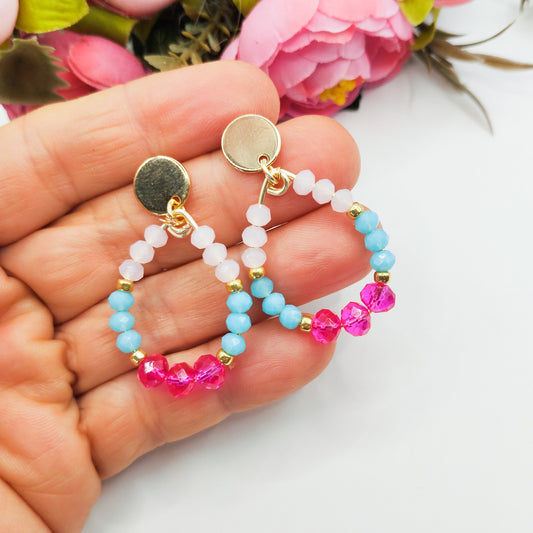 Aros Ovalados Con Cristales Entorchados
