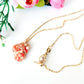 Collar Con Dije en Forma de Corazón Relleno Con Cristales Checos