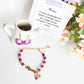 Conjunto Pulsera y Aros del Día de las Madres con Piedras Ágatas y Baño de Oro