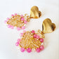 Aros Con Forma de Corazón Y Cristales Entorchados