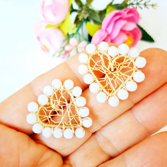 Aros Con Forma de Corazón Con Cristales Entorchados Alrededor