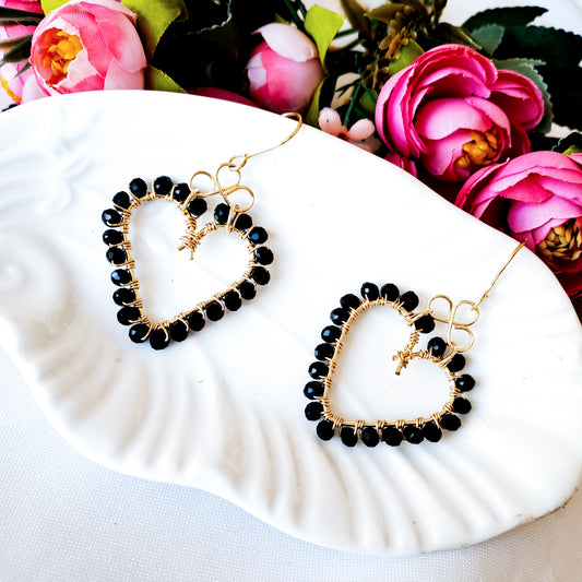 Aros Con Corazón Colgante Entorchado